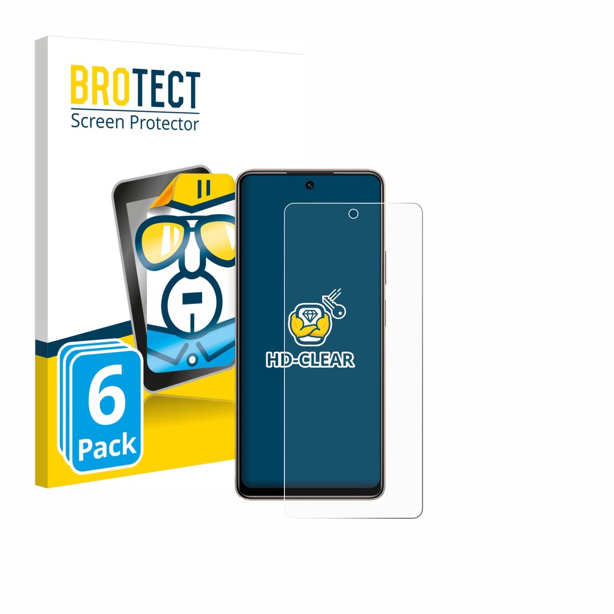 BROTECT - Screenprotector voor Tecno Pova 7 - Folie Beschermfolie transparant 6 Stuks