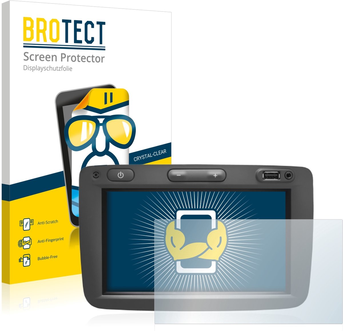 BROTECT - Screenprotector voor Dacia Media Nav - Folie Beschermfolie transparant 2 Stuks