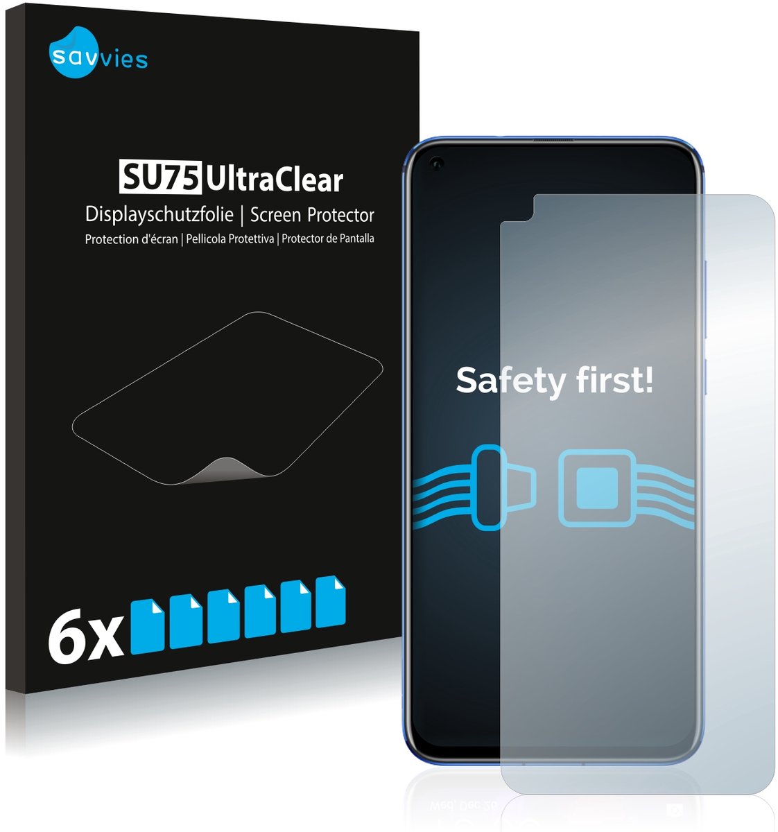 Savvies - Screenprotector voor Honor View 20 - Folie Beschermfolie transparant 6 Stuks