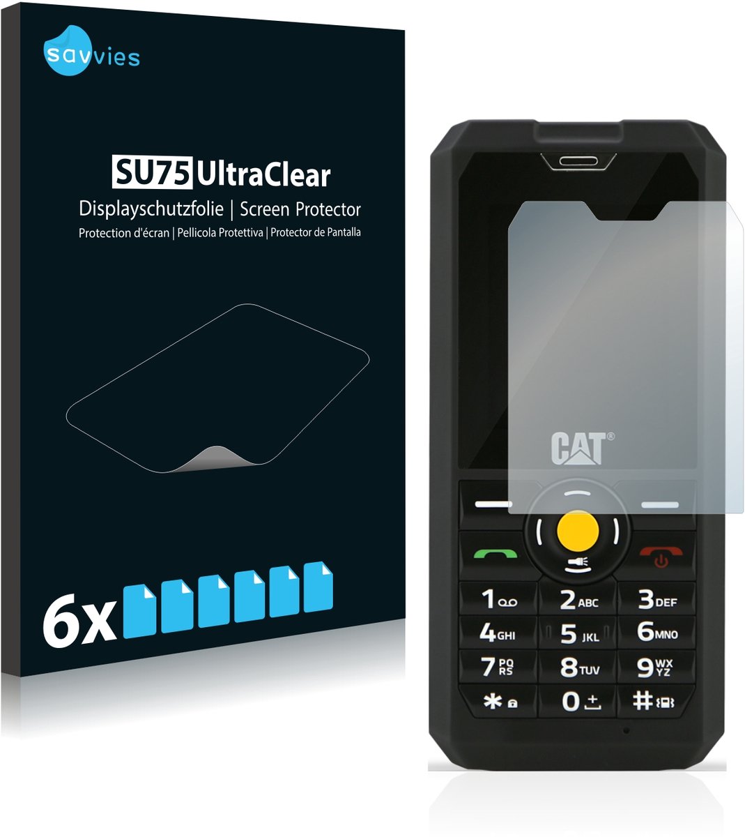 Savvies - Screenprotector voor Caterpillar Cat B30 - Folie Beschermfolie transparant 6 Stuks