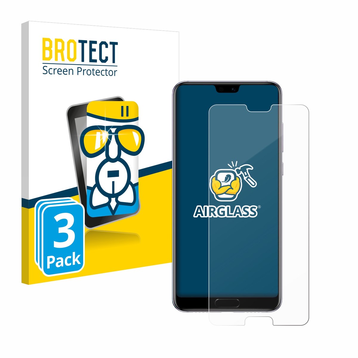 Screenprotector 3 Stuks voor Huawei P20 Pro Beschermglas transparant