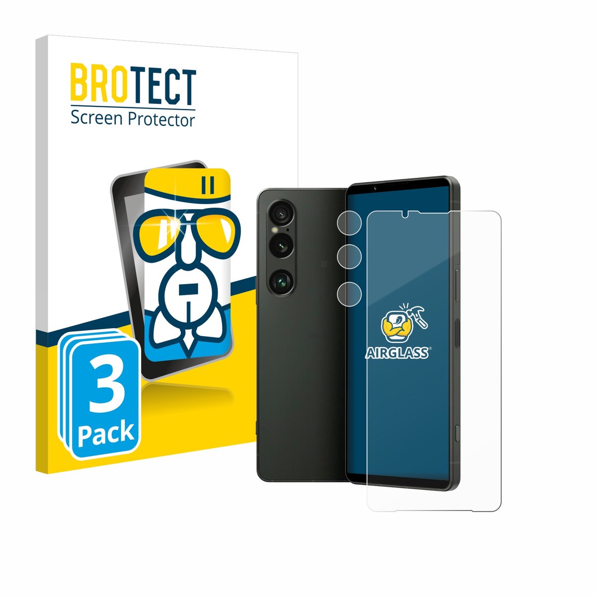 Screenprotector 3 Stuks voor Sony Xperia 1 VI (Voor+Camera) Beschermglas transparant