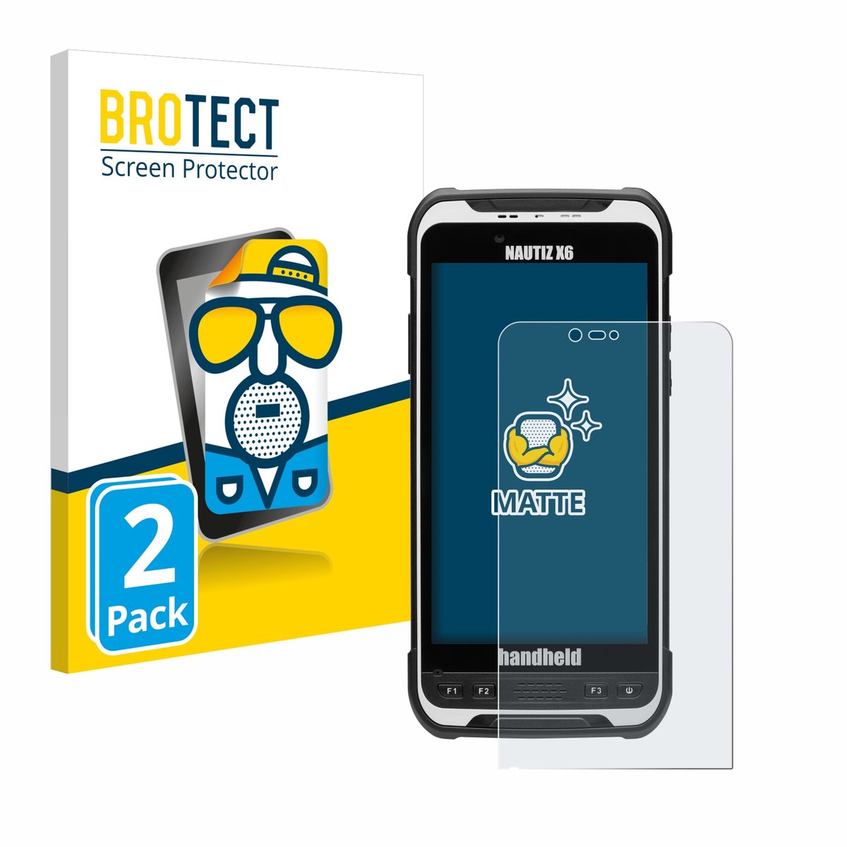 BROTECT - Screenprotector voor Handheld Nautiz X6 - Folie Beschermfolie matte 2 Stuks