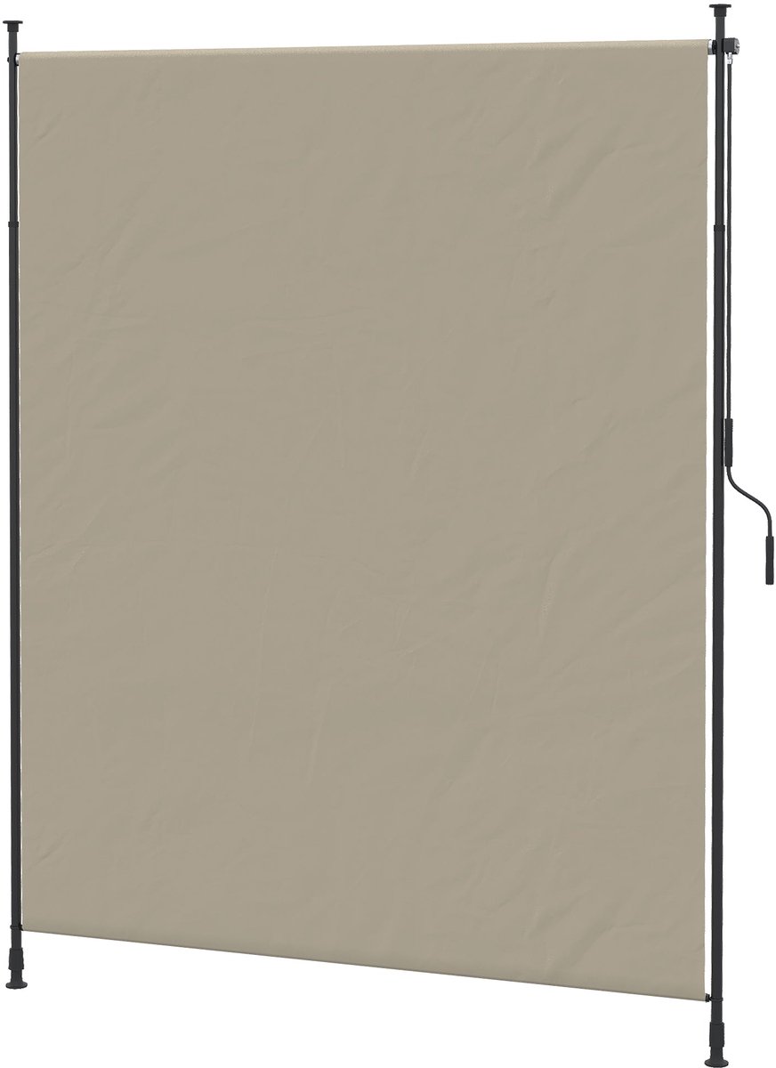 Merax Verticale Markies 200x292 cm - Uittrekbaar Zonnescherm en Windscherm - Zonder Boren met Klemstangen - UV40+ - Aluminium Frame - Kleur Sand