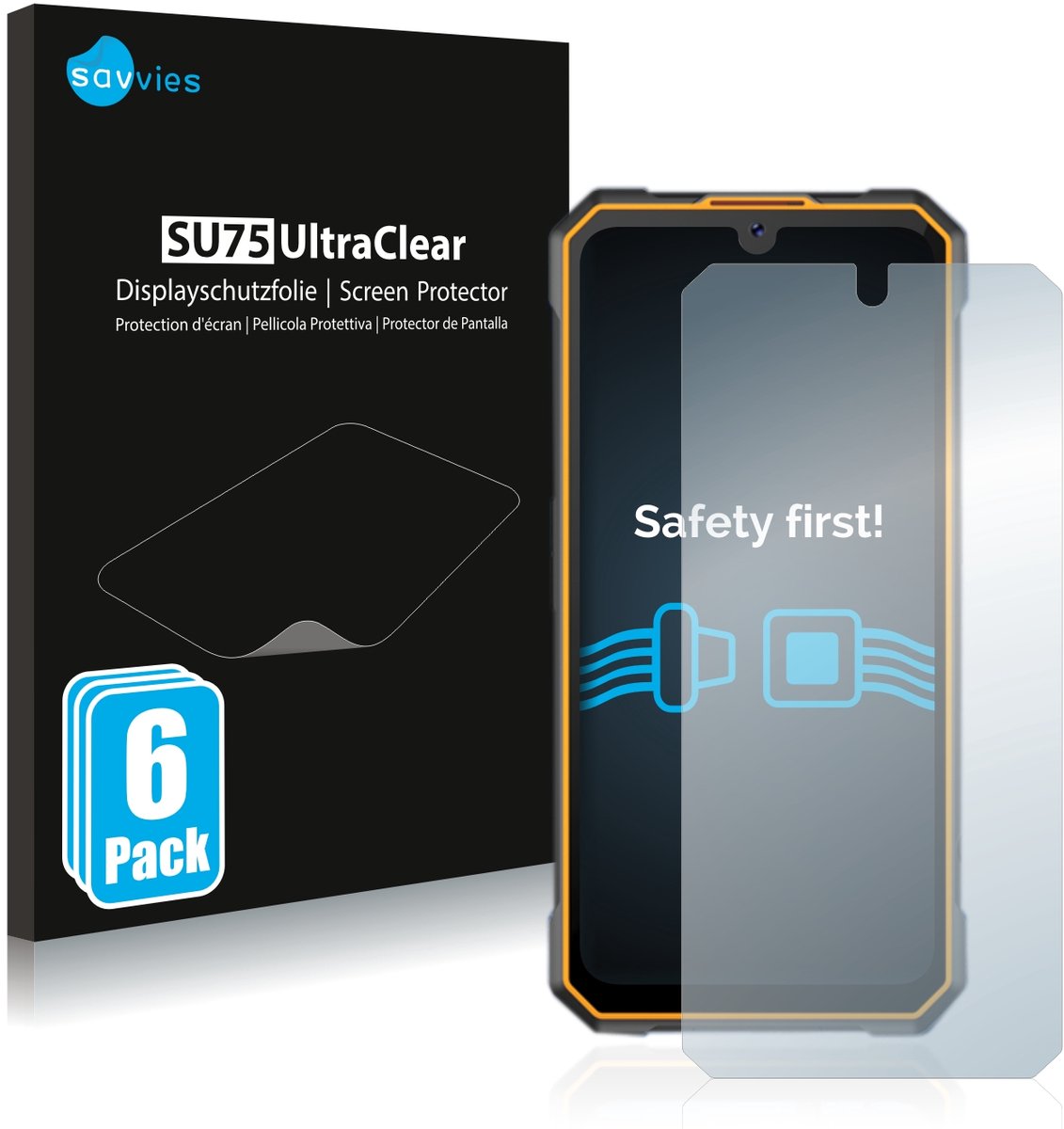 Savvies - Screenprotector voor Cubot King Kong 5 - Folie Beschermfolie transparant 6 Stuks