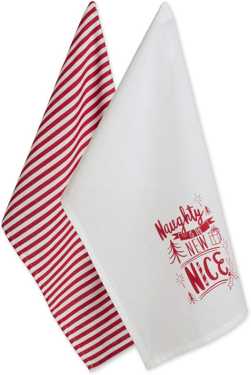 Set van 2 Theedoeken in Katoen - Naughty Nice Thema
