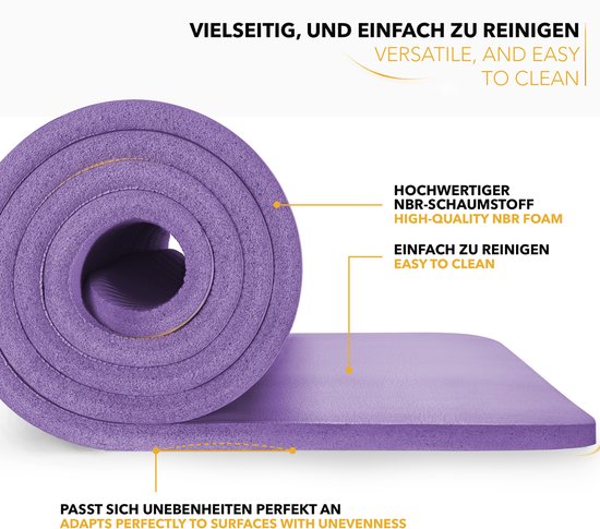 Yoga mat Lila 1 cm dik van Tunturi — afbeelding 3