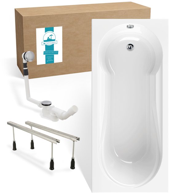 Calmwaters Modern Small 2 - Badkuip - 180 x 80 cm - Set badkuipvoeten