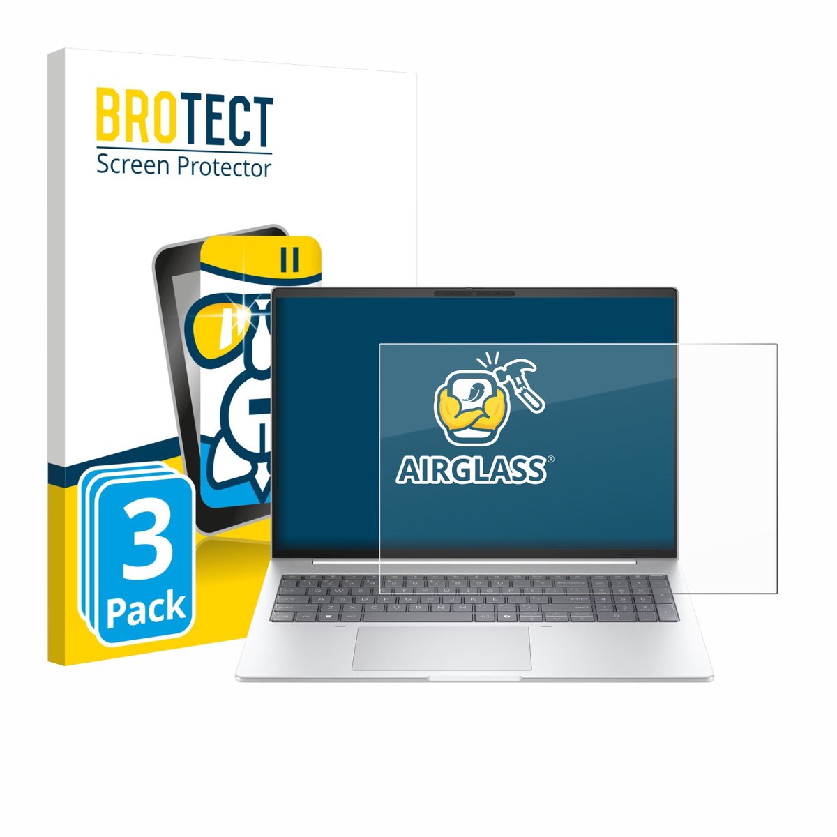 Screenprotector 3 Stuks voor HP EliteBook 8 G1i 16" Beschermglas transparant