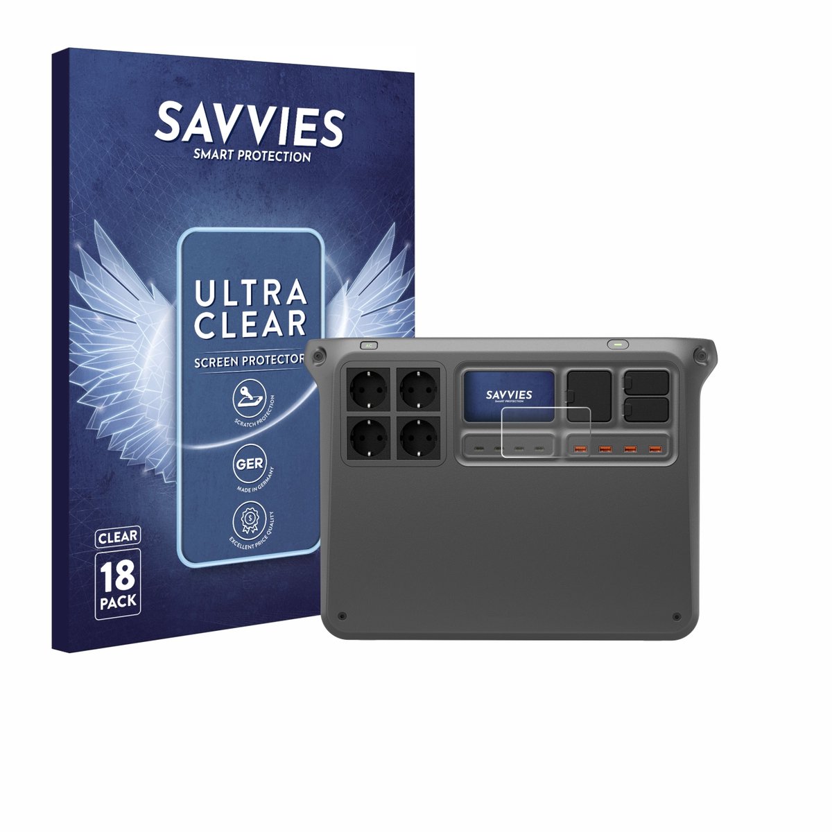 Savvies - Screenprotector voor DJI Power 2000 - Folie Beschermfolie transparant 18 Stuks