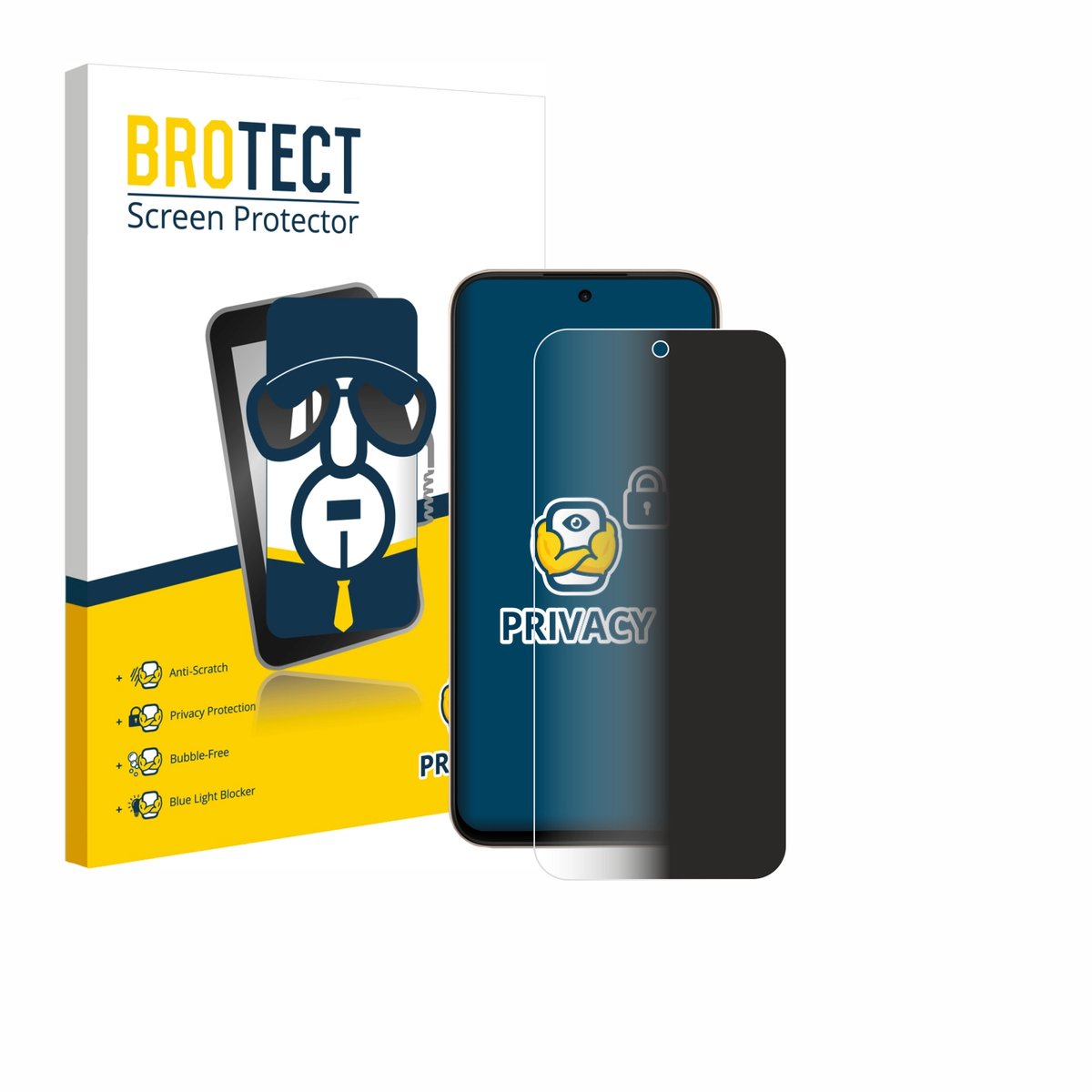 BROTECT - privacy screenprotector voor Oppo A6t 4G - Folie Beschermfolie Blauwlichtfilter