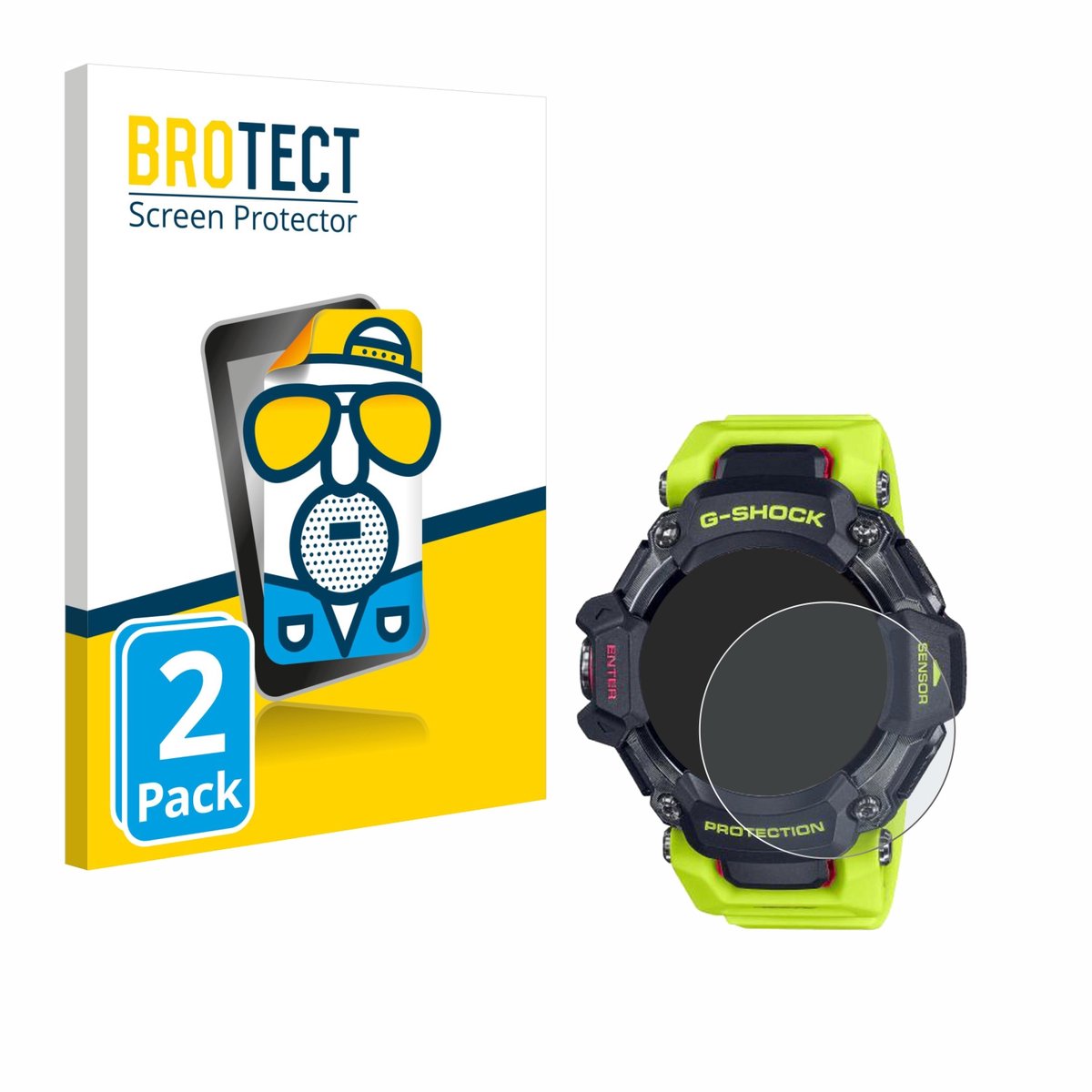 BROTECT - Screenprotector voor Casio G-Shock GBD-H2000 - Folie Beschermfolie matte 2 Stuks