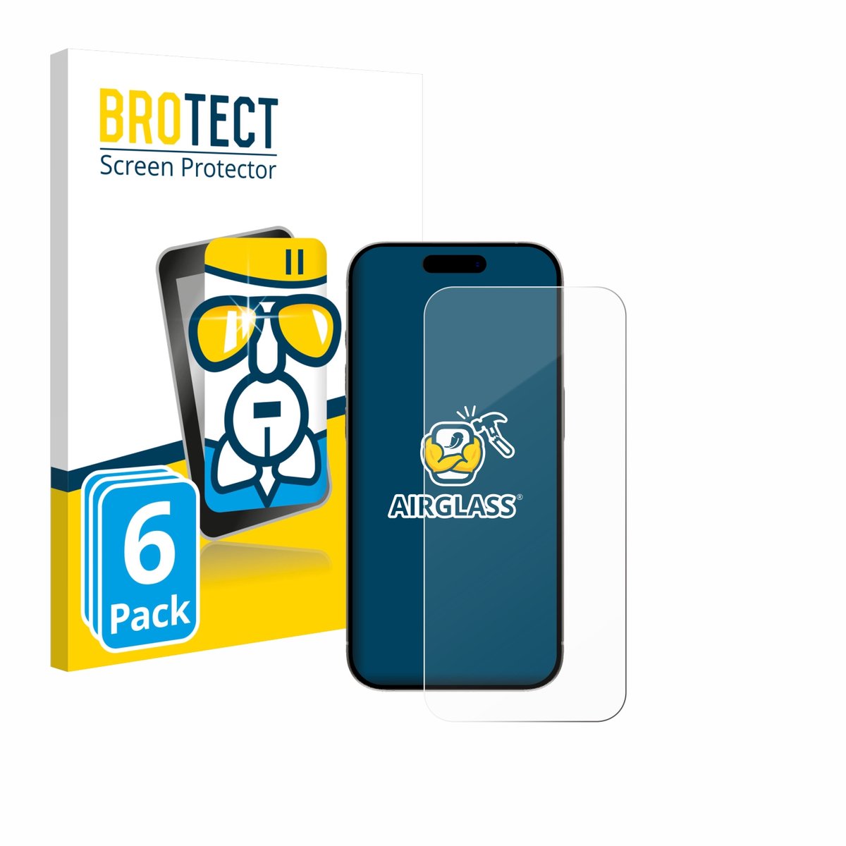 Screenprotector 6 Stuks voor Apple iPhone 15 / 15 Pro Beschermglas transparant