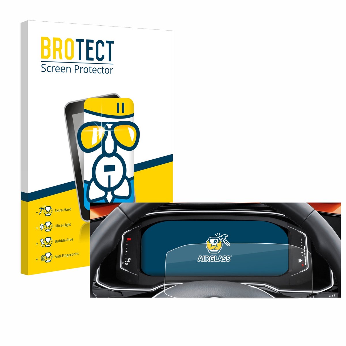 Screenprotector voor Volkswagen Polo 6 Digital Cockpit Pro Beschermglas transparant