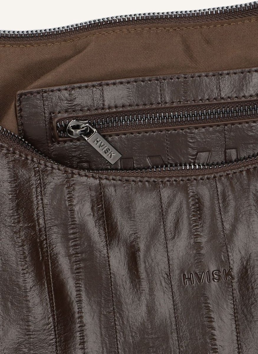 Hvisk Lane Stroke Structure Schoudertassen Dames - Bruin - Maat ONESIZE