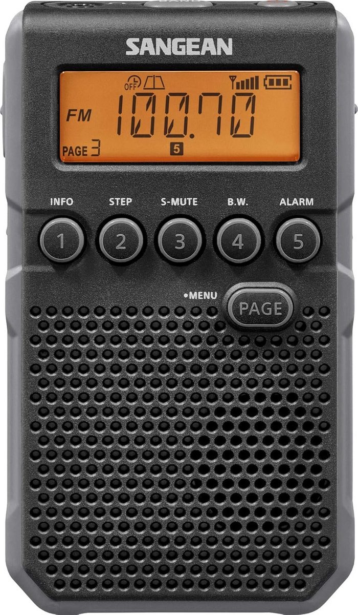 Draagbare AM/FM Zakradio met 40 Voorkeuzestations en Batterij Indicator