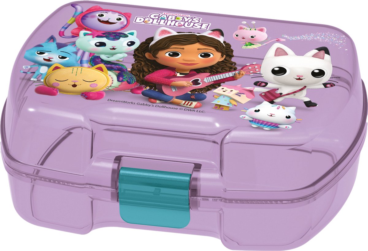 Gabby's Poppenhuis Lunchbox – Premium broodtrommel voor kinderen vanaf 4 jaar – Luchtdicht – BPA-vrij – Paars