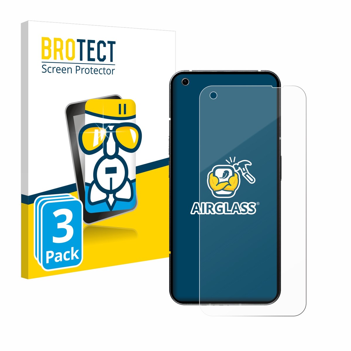 Screenprotector 3 Stuks voor Nothing Phone (1) Beschermglas transparant