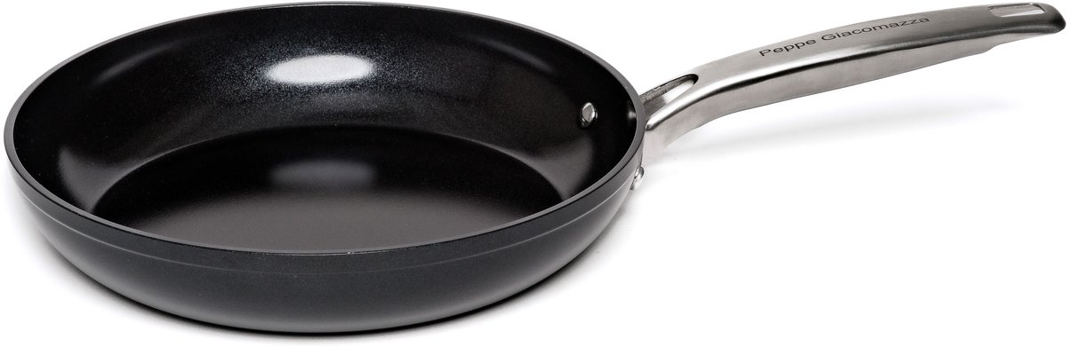 Qoozi Home Braadpan 28 cm by Peppe Giacomazza – 4 mm Gesmeed Aluminium – XERADUR® 3 Keramische Antiaanbaklaag – PFAS Vrij – Inductie – Ovenbestendig 250°C – Q1128504