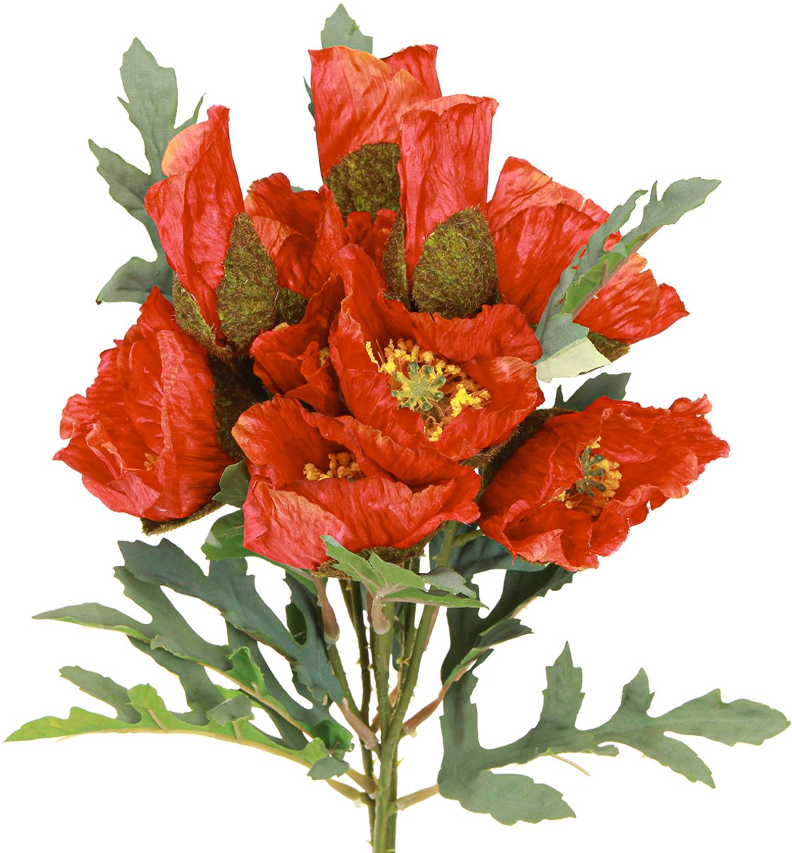 Viana Klaproos Decoratie Klaproos Kunstmatig Rood 45cm Bos met 3 stuks