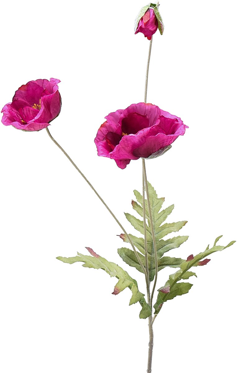 Viana Kunstklaprozen decoratieve zijden bloemen roze 70cm