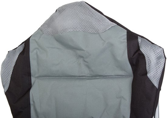 XL Opvouwbare Vissersstoel - Campingstoel, Tuinstoel & Vistoel met Armsteun, Opbergvak en Draagtas - Comfortabel & Stevig - Grijs/Zwart - 18003 van Merkloos — afbeelding 2