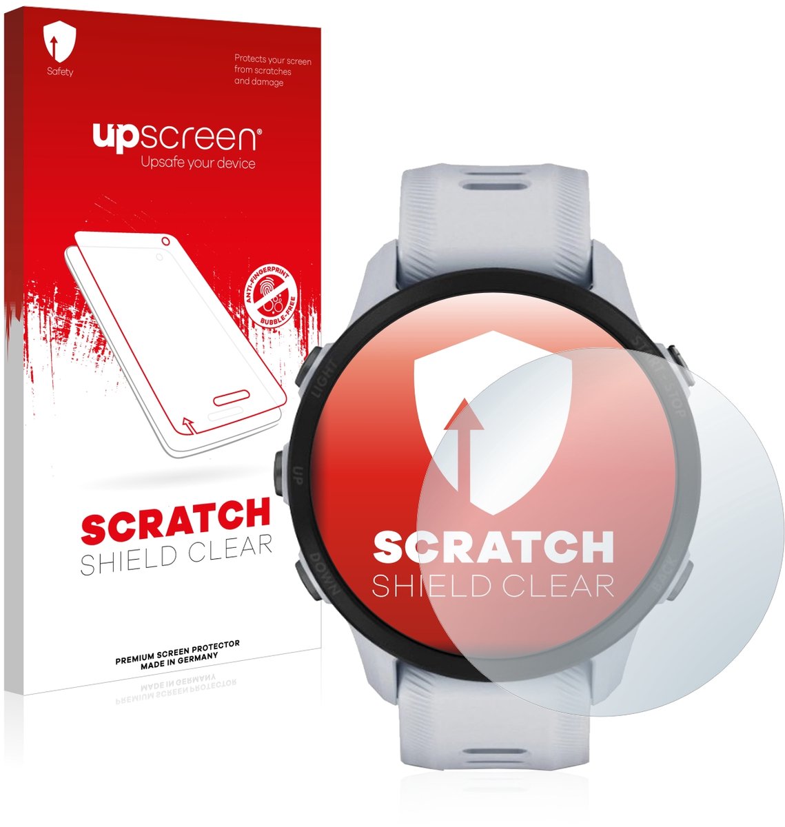 upscreen - Screenprotector voor Garmin Forerunner 955 - Folie Beschermfolie transparant