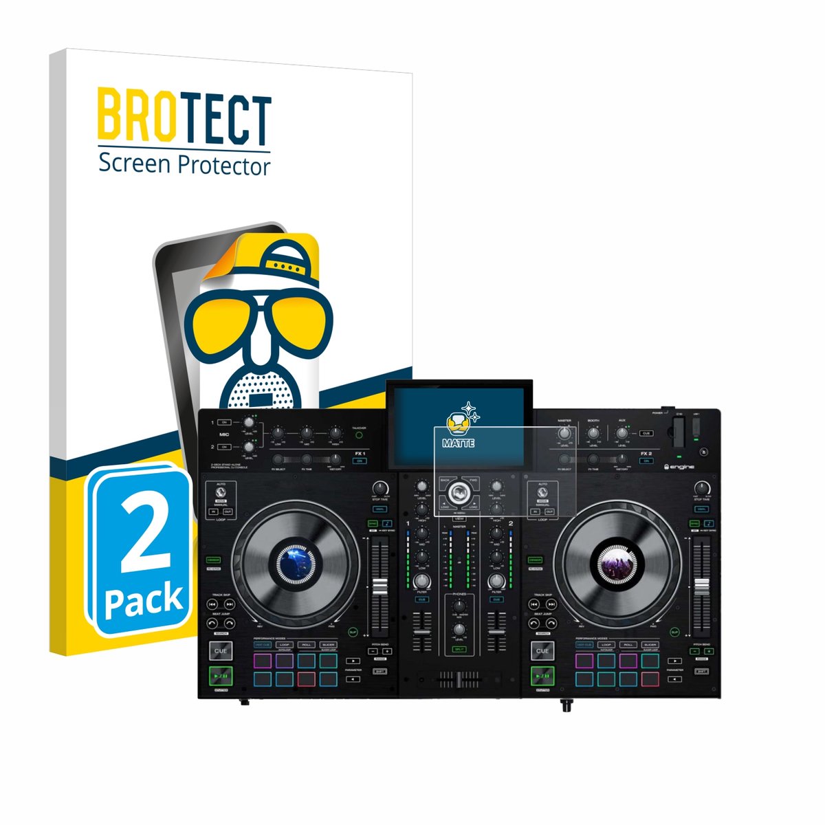 BROTECT - Screenprotector voor Denon DJ Prime 2 - Folie Beschermfolie matte 2 Stuks