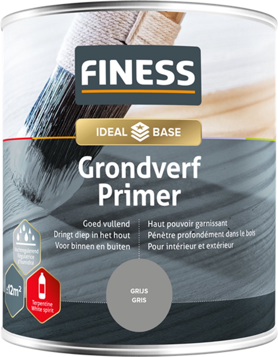 FINESS Grondverf 750 ml grijs bi/bu