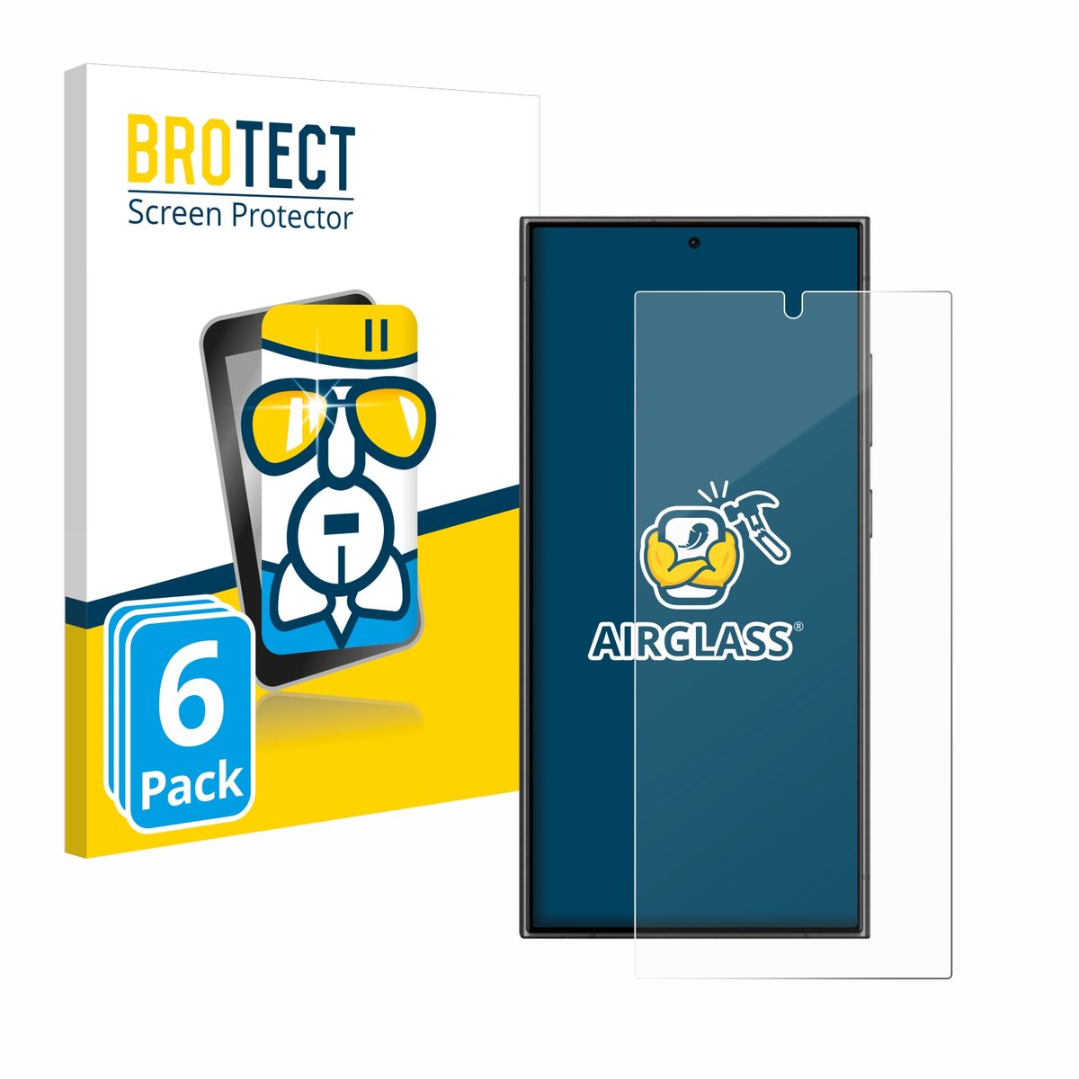 Screenprotector 6 Stuks voor Samsung Galaxy S24 Ultra Beschermglas transparant