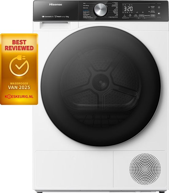 Hisense 5S Serie DH5S102BW - Warmtepomp droogkast - 10kg - ConnectLife - Basket Dry