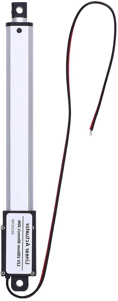Allecto- Elektrische Mini-Lineaire Actuator - Industrieel - Geluidsarm - Zwart - Lineaire Techniek - Interne Eindschakelaar - DC 12 V 100 mm - Landbouw - 100-30 mm/s-20 N