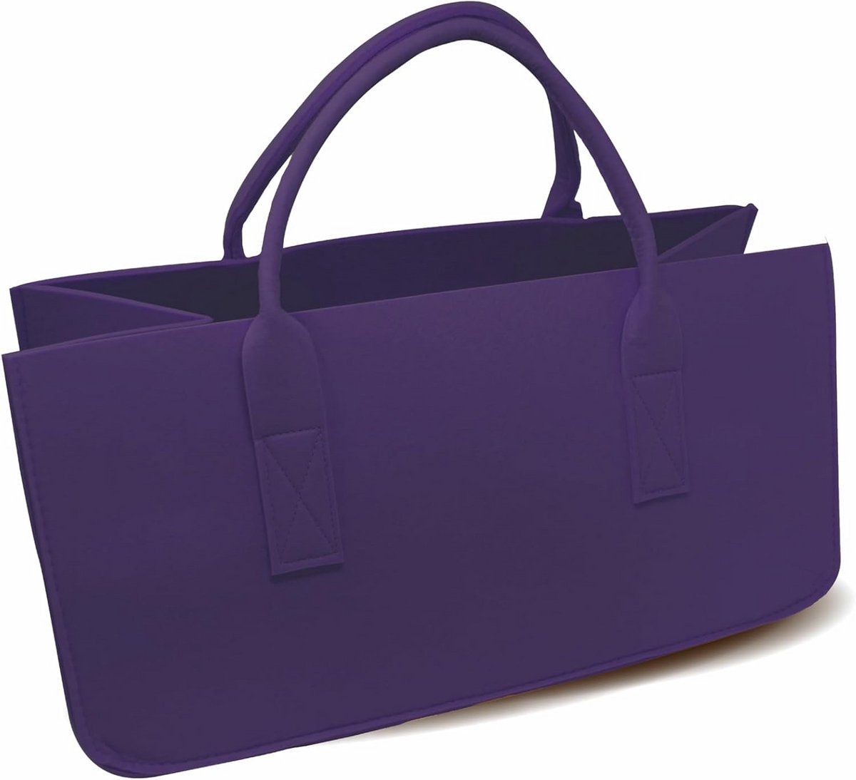 Stevige Vilten Draagtas voor Haardhout en Meer, Aubergine