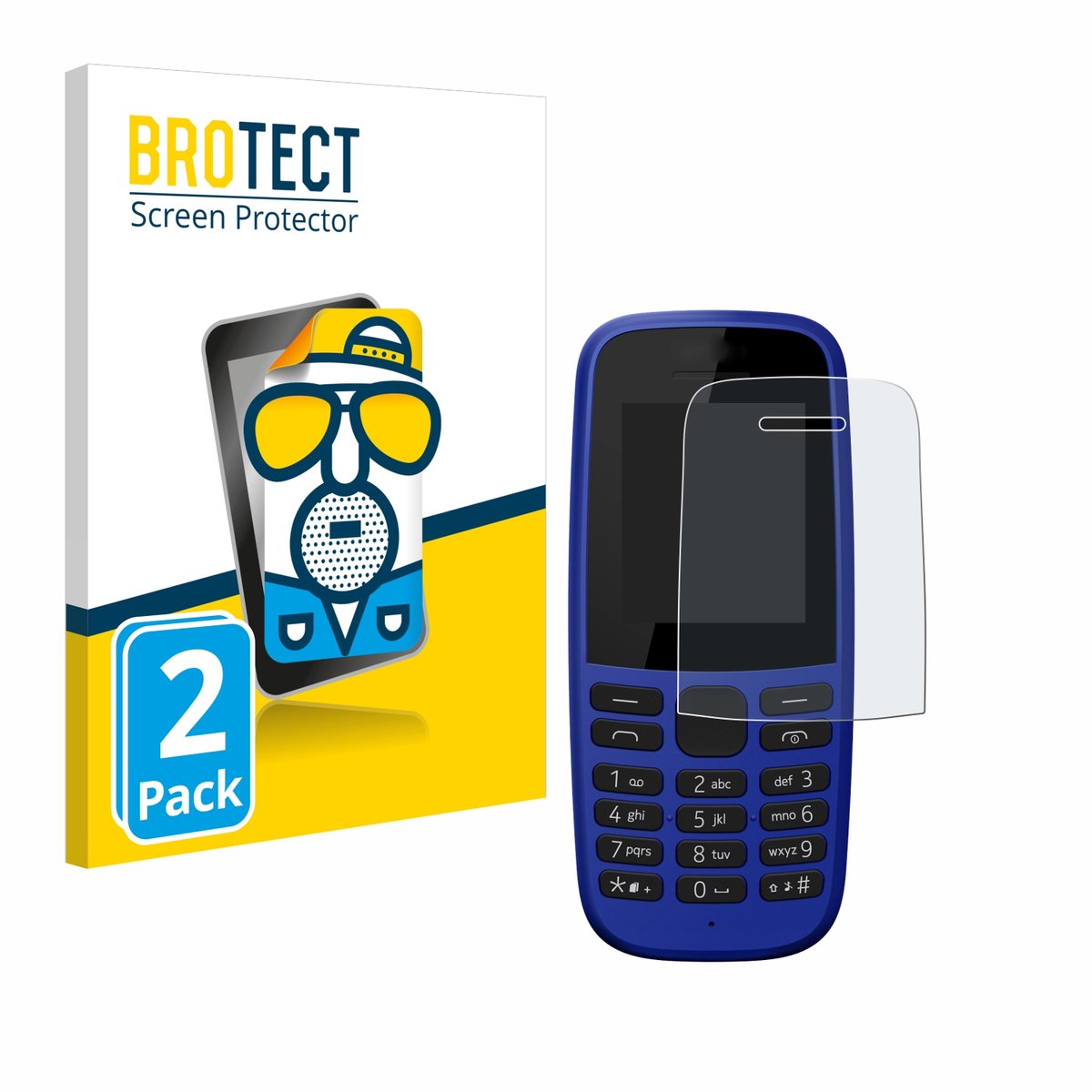 BROTECT - Screenprotector voor Nokia 105 DS 2019 - Folie Beschermfolie matte 2 Stuks