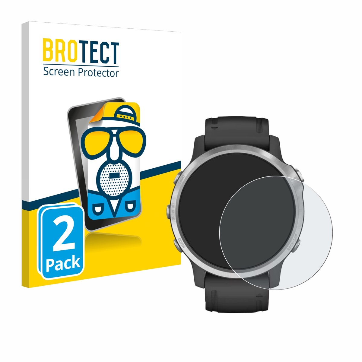 BROTECT - Screenprotector voor Garmin Fenix 6S / 6S Pro - Folie Beschermfolie matte 2 Stuks
