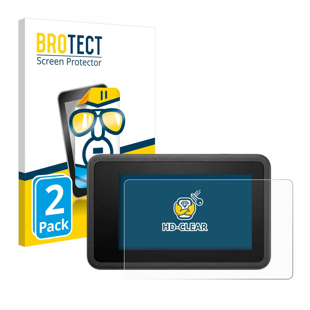 BROTECT - Screenprotector voor DJI Osmo Action 4 - Folie Beschermfolie transparant 2 Stuks