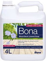 Bona Wood Deck Linseed Soap - Lijnoliezeep Vloeistof 4L - Terras Onderhoud - Natuurzeep