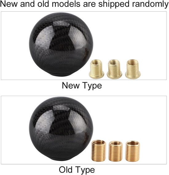 Universele Versnellingspookknop Carbon Look - Handgeschakeld Schakelpook Upgrade met 3 Adapters van universele — afbeelding 2