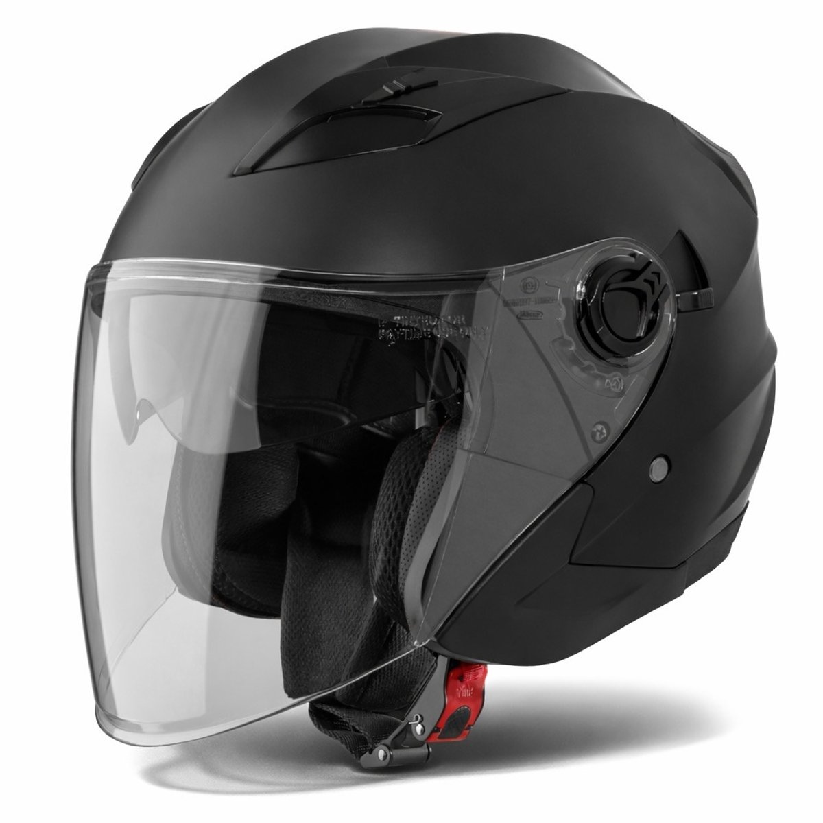 VINZ Calobra Jethelm met Zonnevizier - Scooterhelm & Motorhelm & Brommerhelm - ECE 22.06 - Mat Zwart - XS