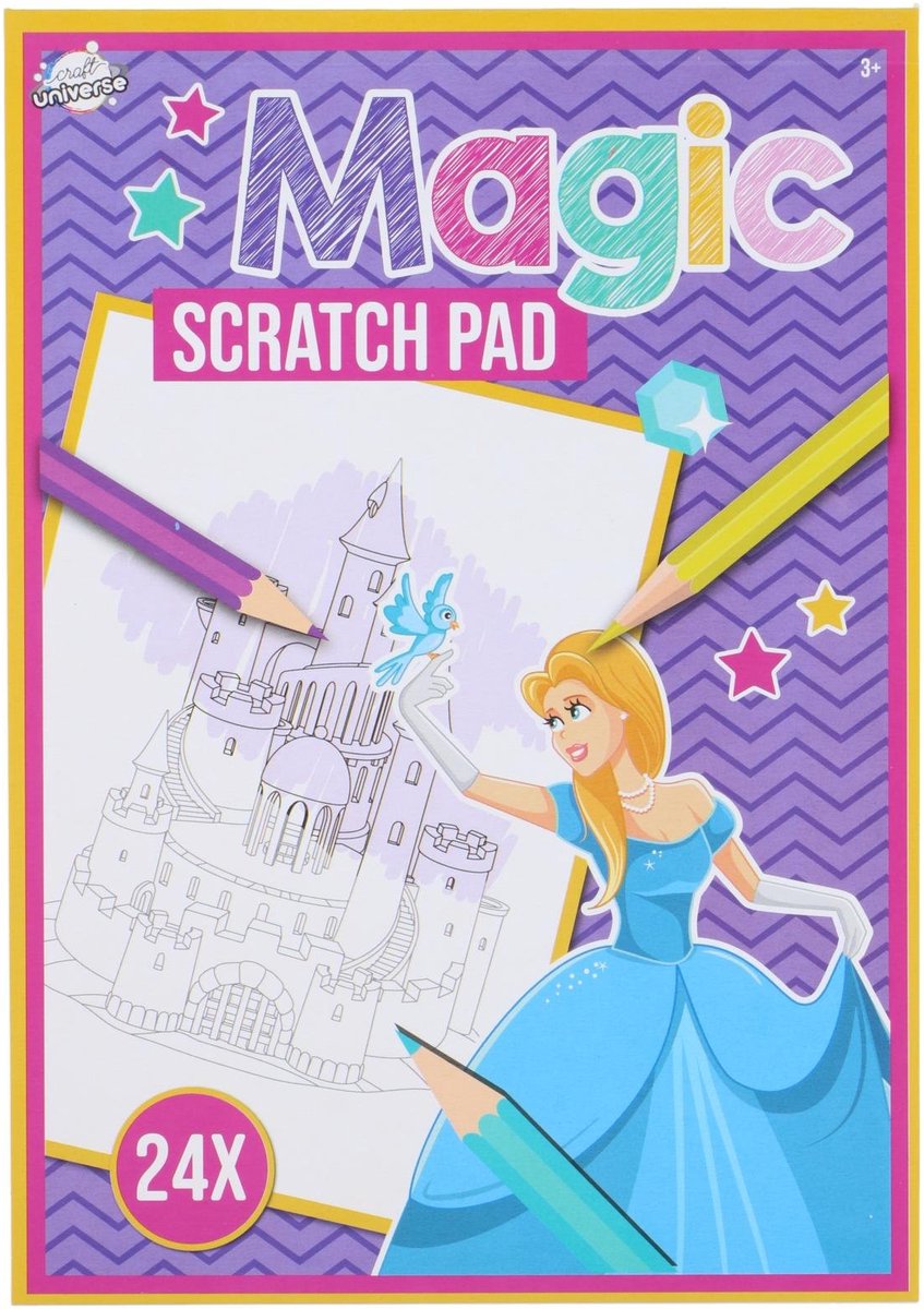 Tover Krasblok Thema Prinsessen - Krasblok Kinderen - Toverkrasblok - Toverblok - Magisch Krasblok - Krasblok Meisjes