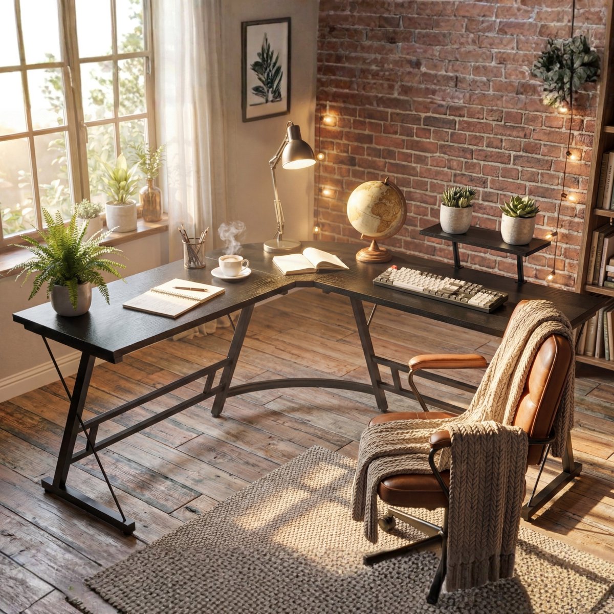 Bayt Hoekbureau - Bureau - Game Bureau - Gaming bureau - L vormig bureau - Computertafel - Zwart