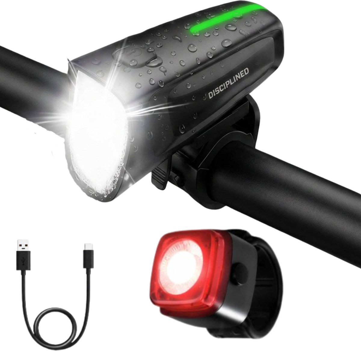 Disciplined LED Fietslampjes USB-oplaadbaar