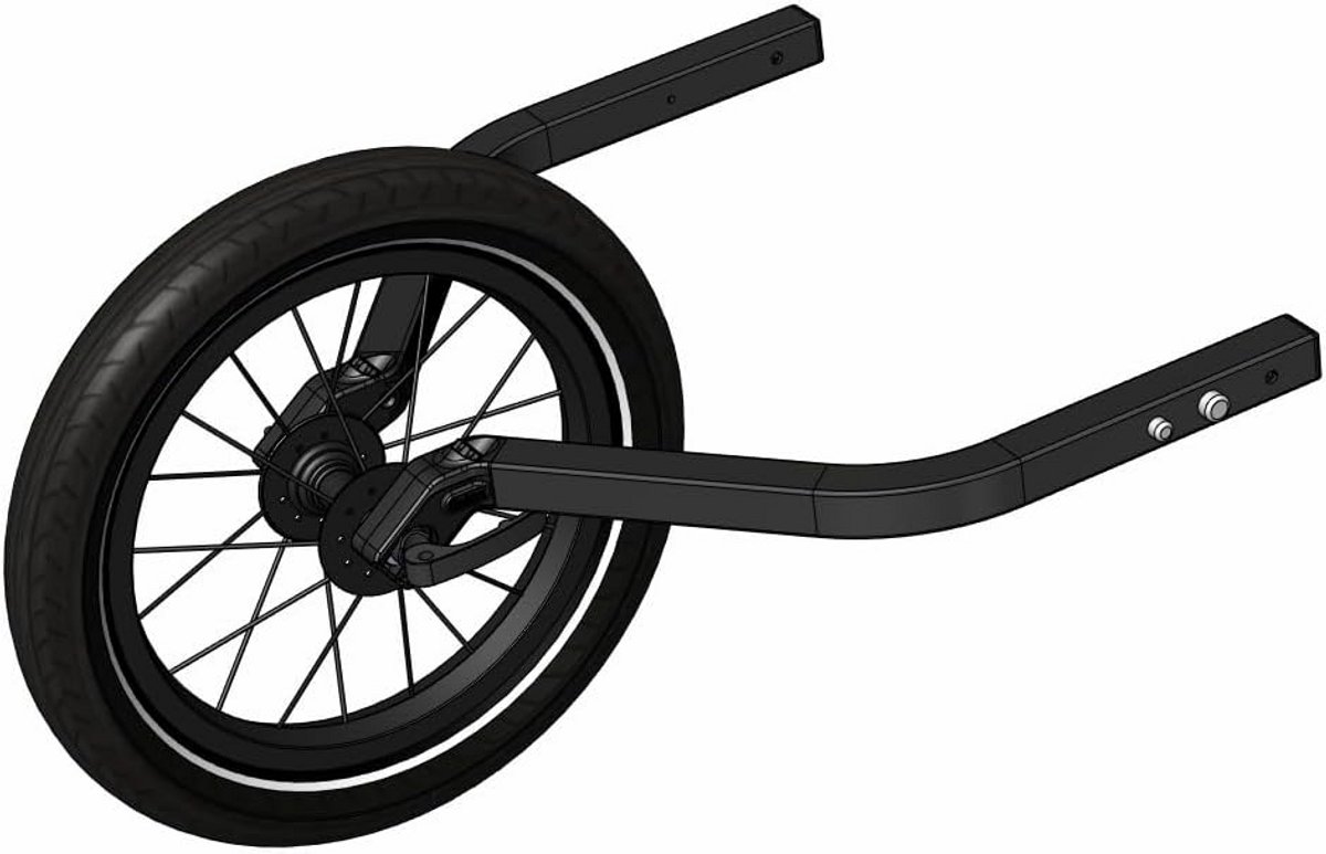14 inch jogwiel voor tweezits kinderwagen - zwart - 35,6 cm - voor fietsen en joggen