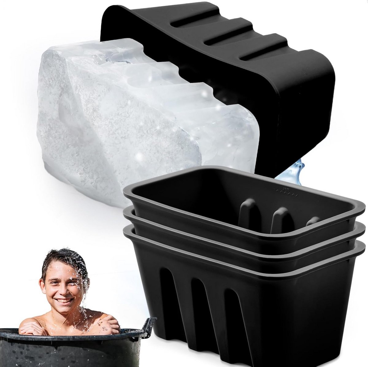 Extra Grote IJsblokvormen 8 lbs - Silicone Ijsmachine voor Koude Dip en Koeler