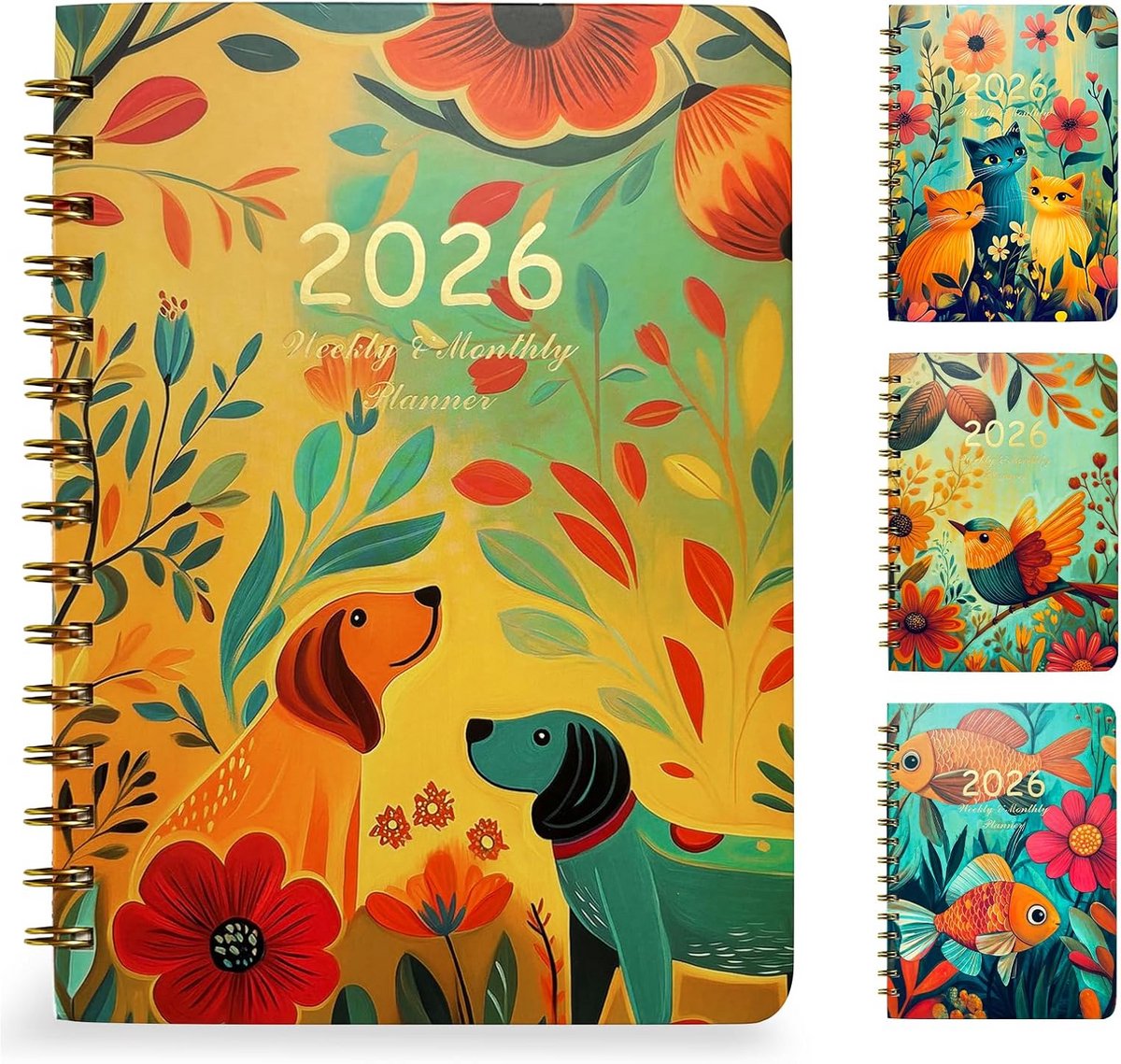 Academische Planner 2026 - Week- en Maandkalender Januari - December 2026 - Happy Planner - A5 Dagplannerboek met Hardcover en Registertabs - School Agenda voor Studenten
