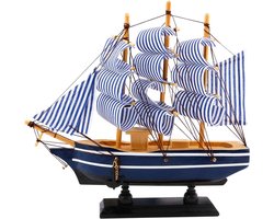 Houten Zeilboot Model - Vintage Scheepsmodel voor Decoratie