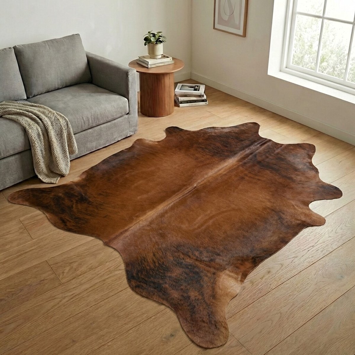 Koeienhuid Vloerkleed XXL (Extra Groot) - Effen-solid - 241 x 229 cm - Koeienkleed / Koeienvel / Dierenvel / Dierenhuid / Koehuid Tapijt