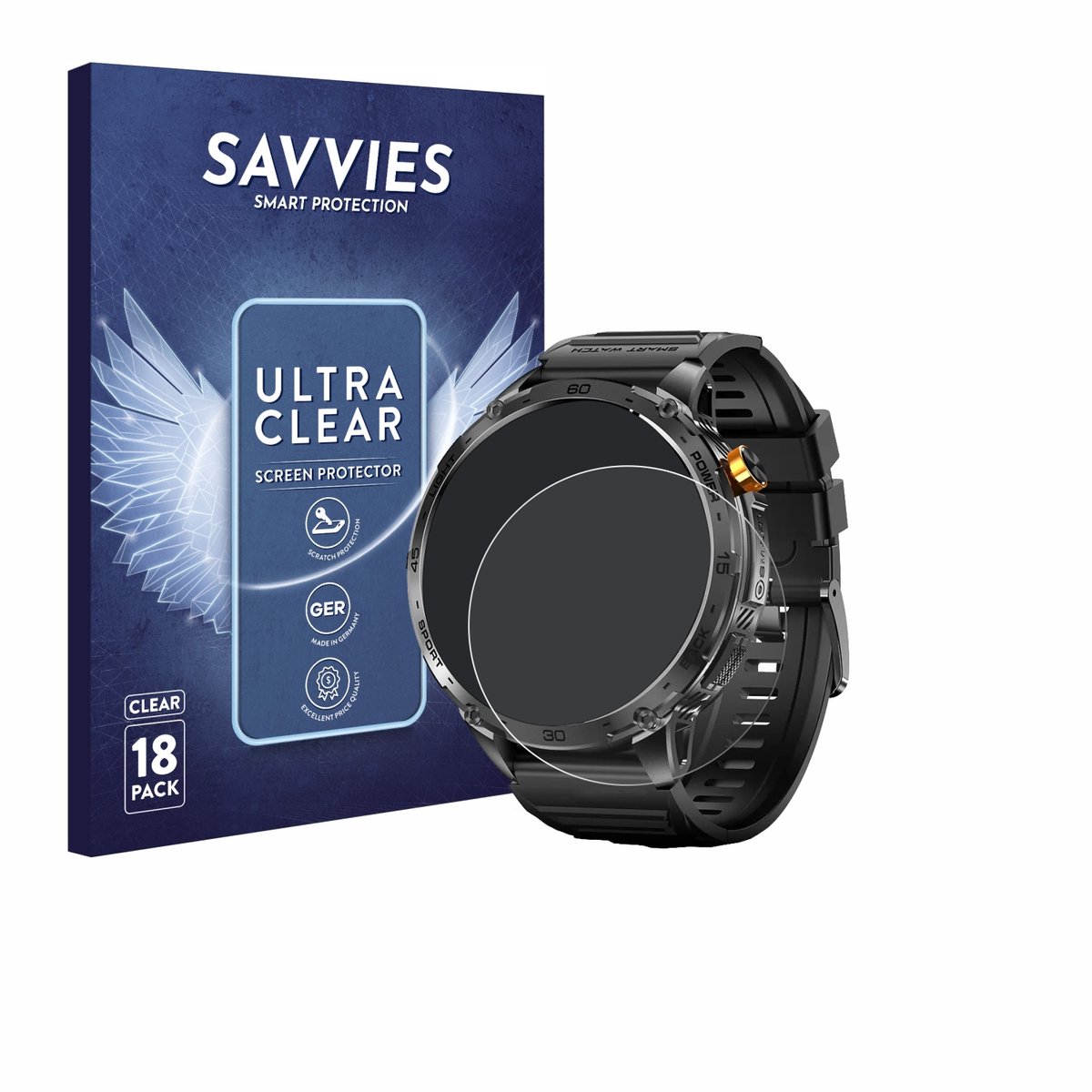 Savvies - Screenprotector voor Stahlgear Zeus 2.0 1.75" - Folie Beschermfolie transparant 18 Stuks