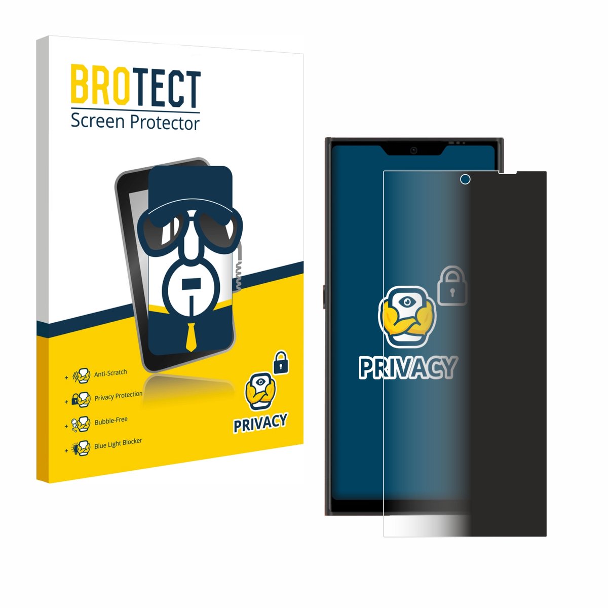 BROTECT - privacy screenprotector voor Jolla Phone - Folie Beschermfolie Blauwlichtfilter