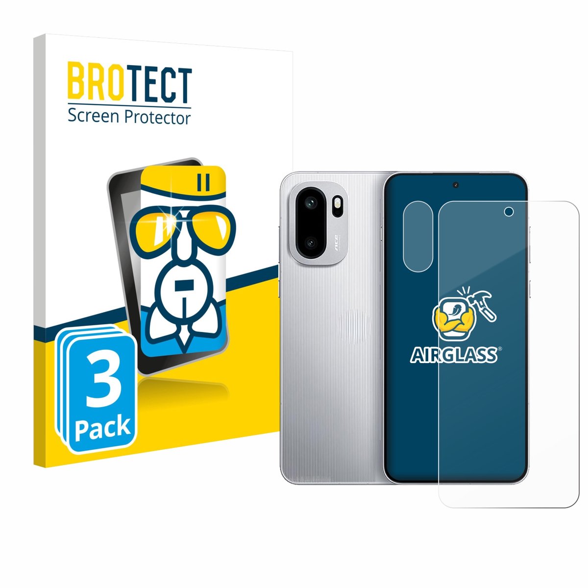 Screenprotector 3 Stuks voor OnePlus Ace 6T (Voor+Camera) Beschermglas transparant